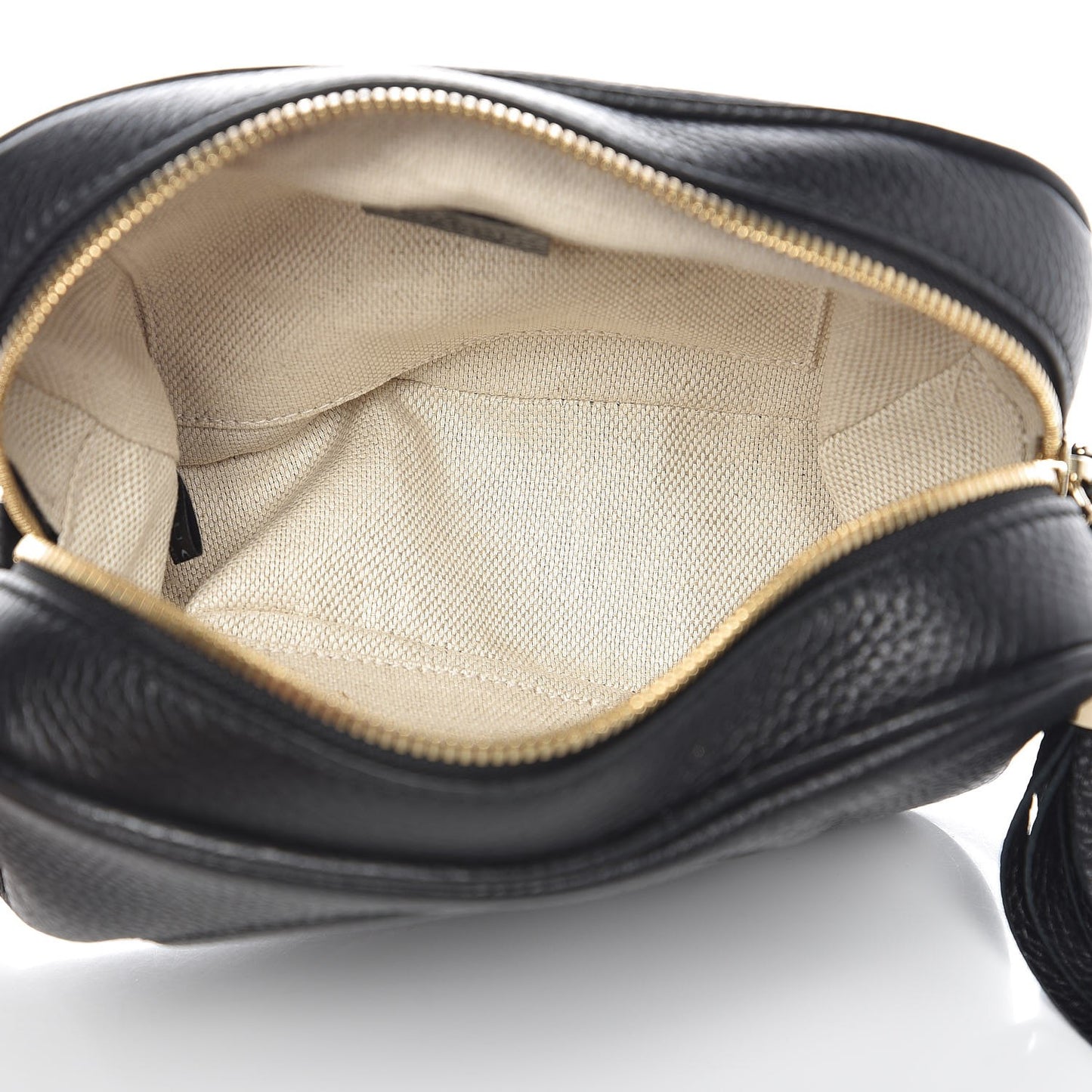 Pebbled Calfskin Small Soho Disco Bag Black