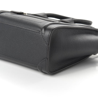 Celine Drummed Calfskin Nano Luggage Black 7 of 9