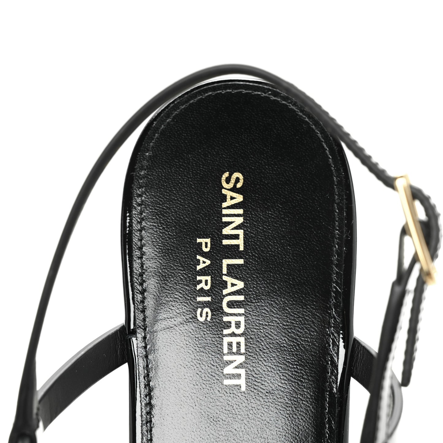Patent Calfskin Cassandra Monogram Sandals 39 Black