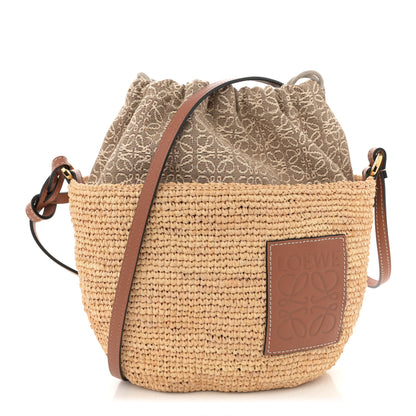 Loewe Calfskin Raffia Bucket Bag Natural Tan 1 of 9