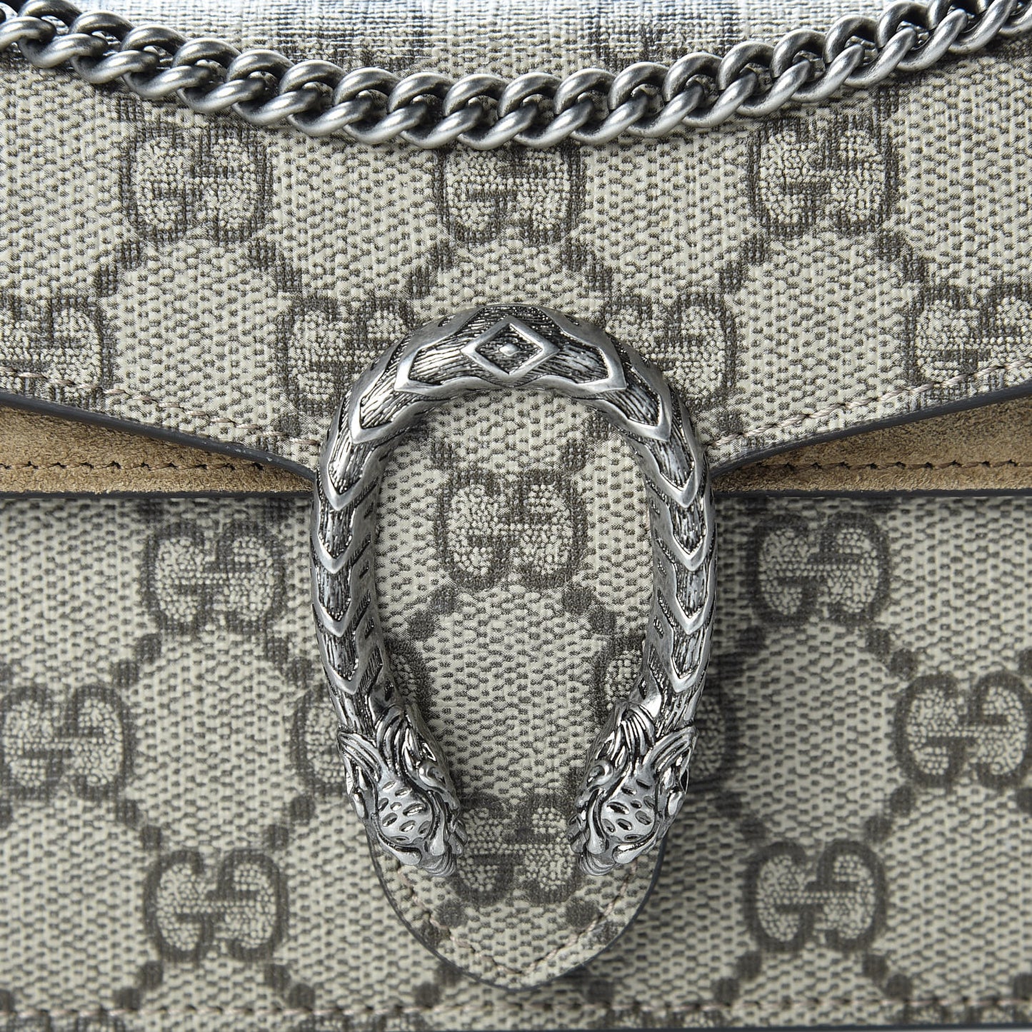 GG Supreme Monogram Super Mini Dionysus Shoulder Bag Taupe