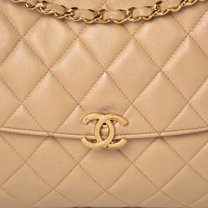 Chanel Lambskin Quilted Jumbo Single Flap Beige 11 of 16