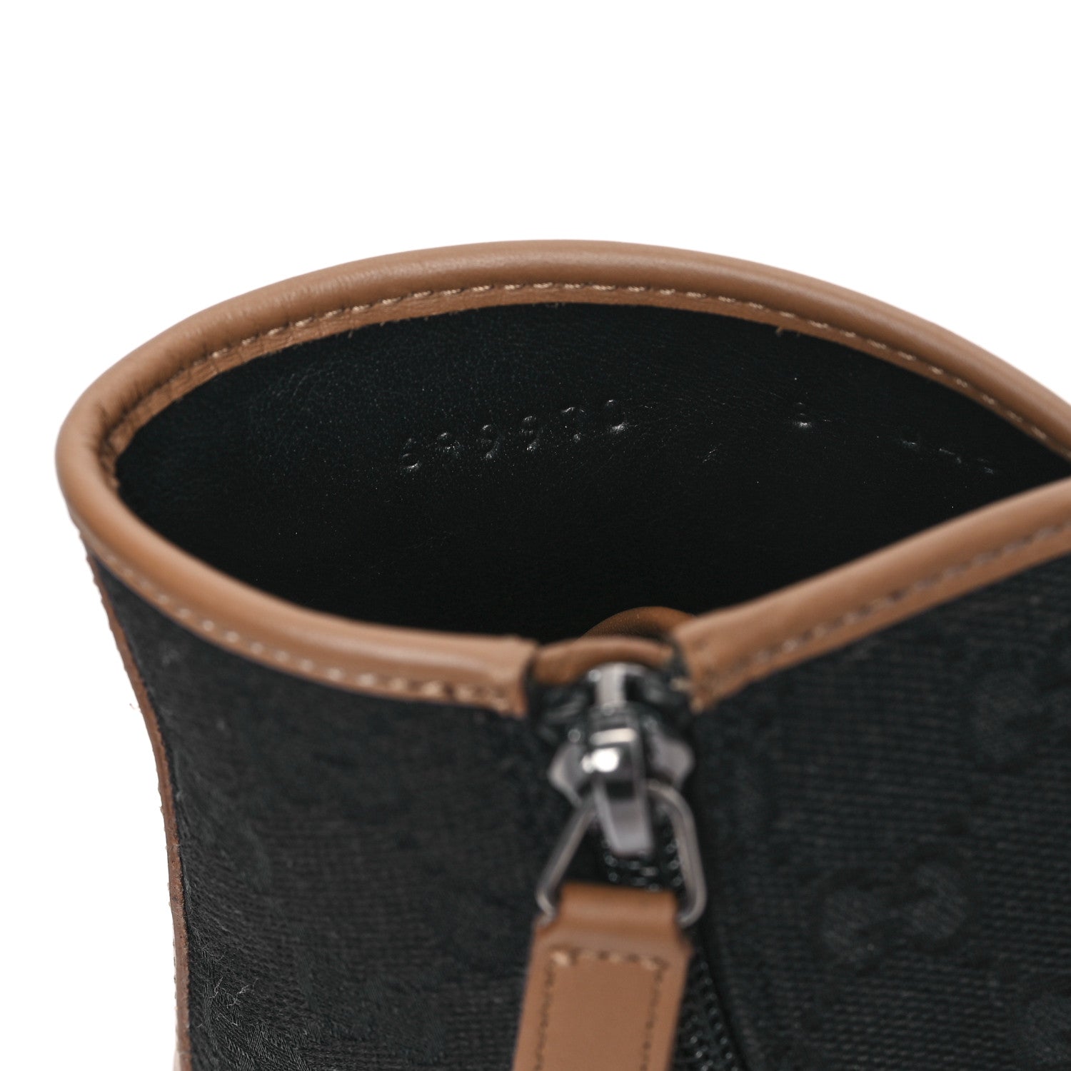 Gucci Monogram Miro Soft Calfskin Mens Lace Up Combat Boots 8 Black Koi Beige 8 of 9