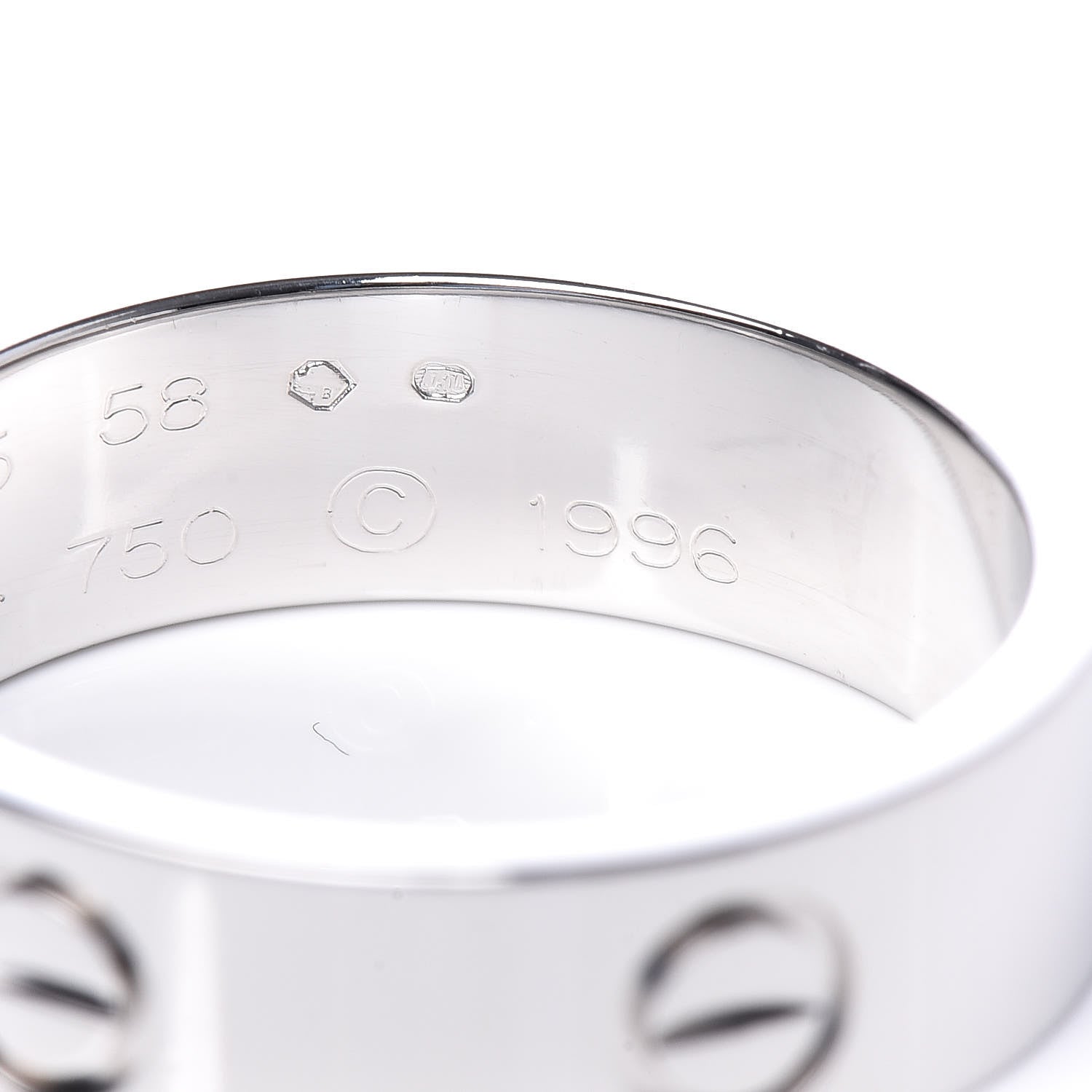 Cartier 18K White Gold 5.5mm LOVE Ring 58 8.25 5 of 5
