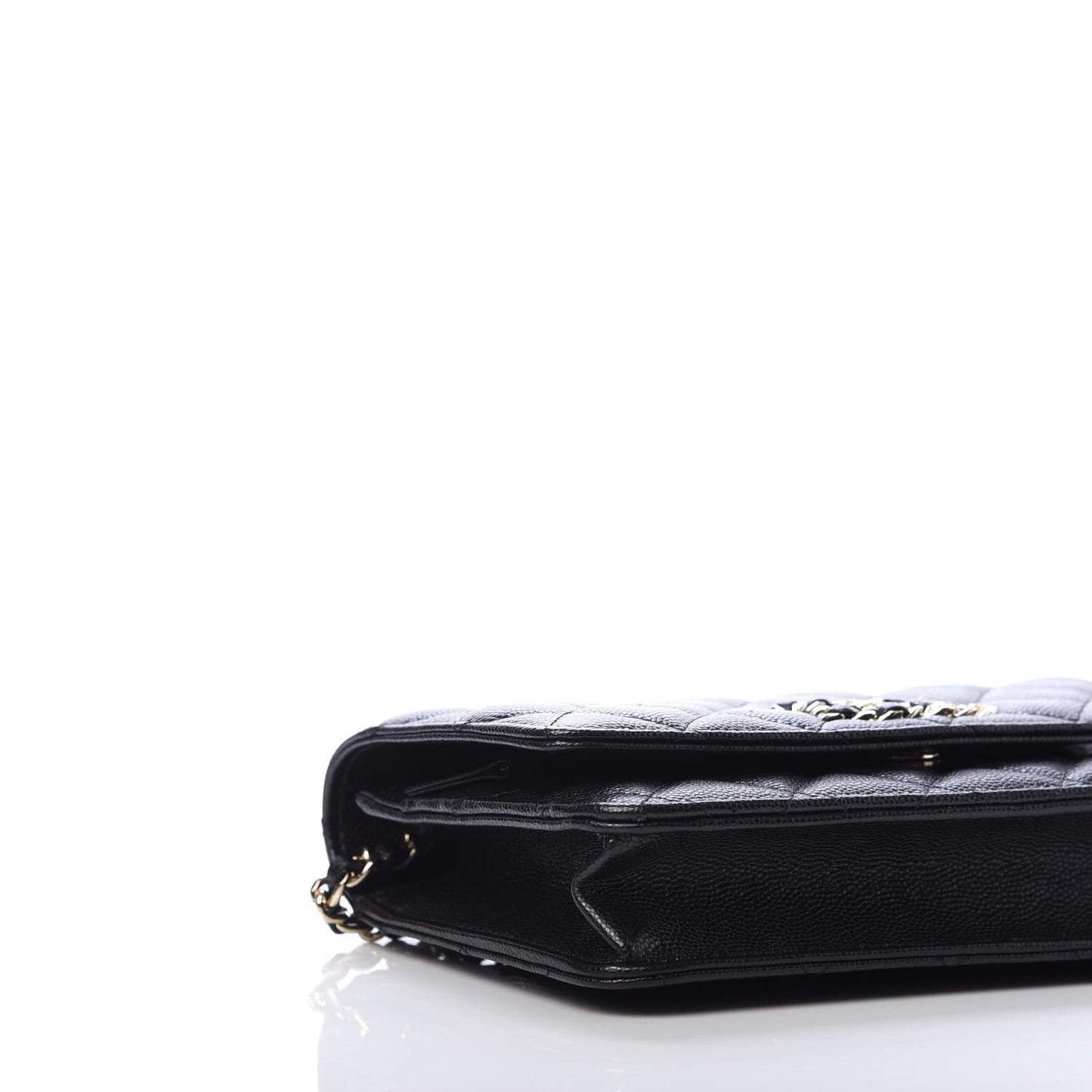 Caviar Quilted French New Wave Chain CC Wallet On Chain WOC Black