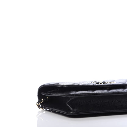 Chanel Caviar Quilted French New Wave Chain CC Wallet On Chain WOC Black 6 of 12