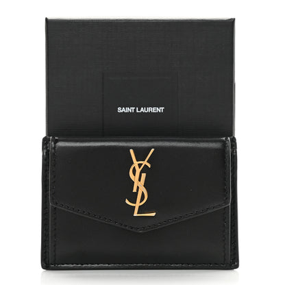 Saint Laurent Calfskin Uptown Monogram Card Case Black 10 of 10