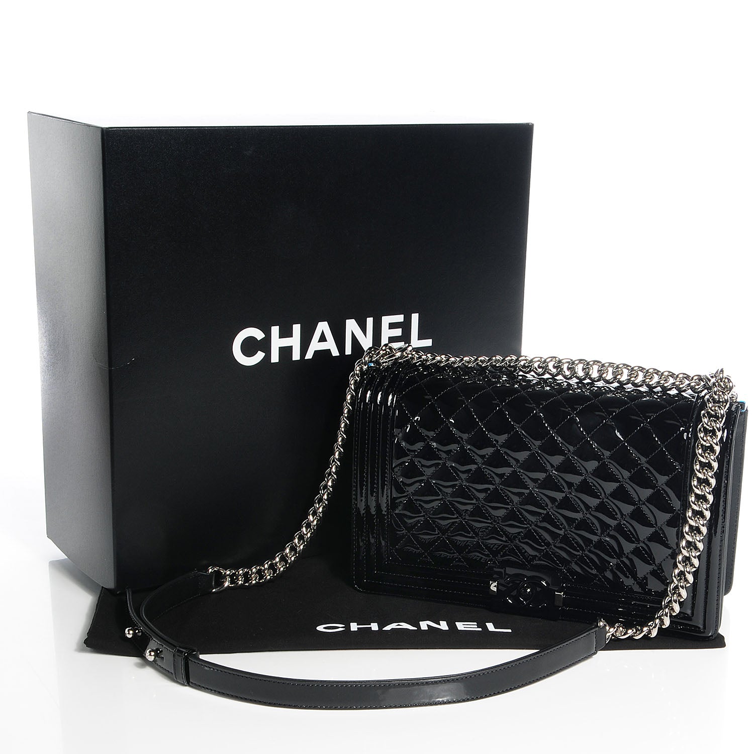 Chanel Patent Medium Boy Flap So Black 6 of 9