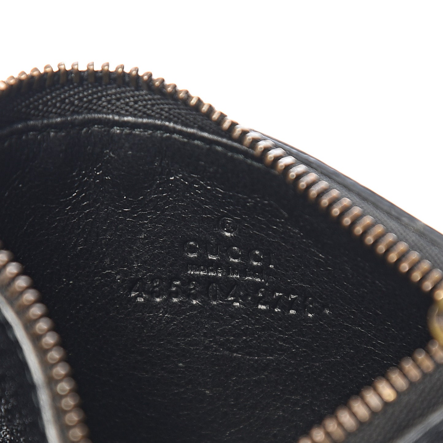 Calfskin Boar Effect GG Marmont Coin Case Card Holder Black