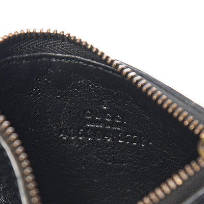 Gucci Calfskin Boar Effect GG Marmont Coin Case Card Holder Black 5 of 5