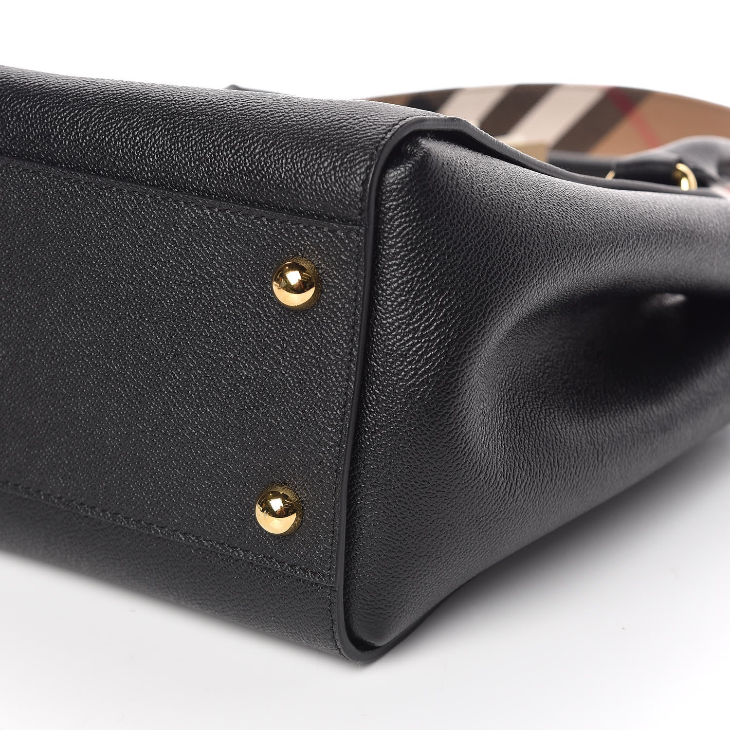 Burberry Soft Grain Calfskin Medium Buckle Tote Black 9 of 9