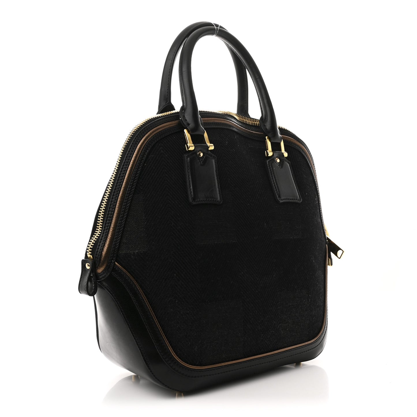 Prorsum Check Jacquard Orchard Bowling Bag Gold Black