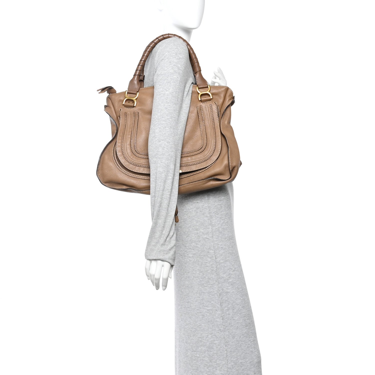 Chloe Calfskin Large Marcie Satchel Nut 2 of 9
