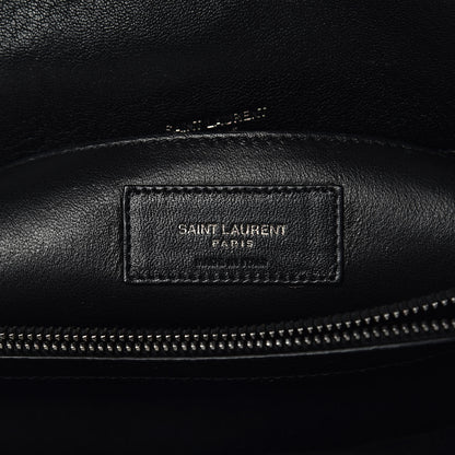 Saint Laurent Sheepskin Matelasse Chevron Monogram Large College Satchel Black 7 of 13