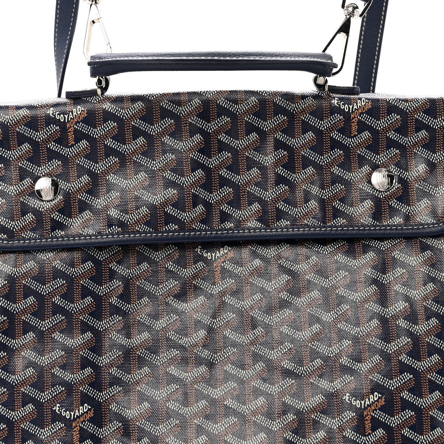 Goyard Goyardine Saint Leger Soft Briefcase Backpack Navy 7 of 12