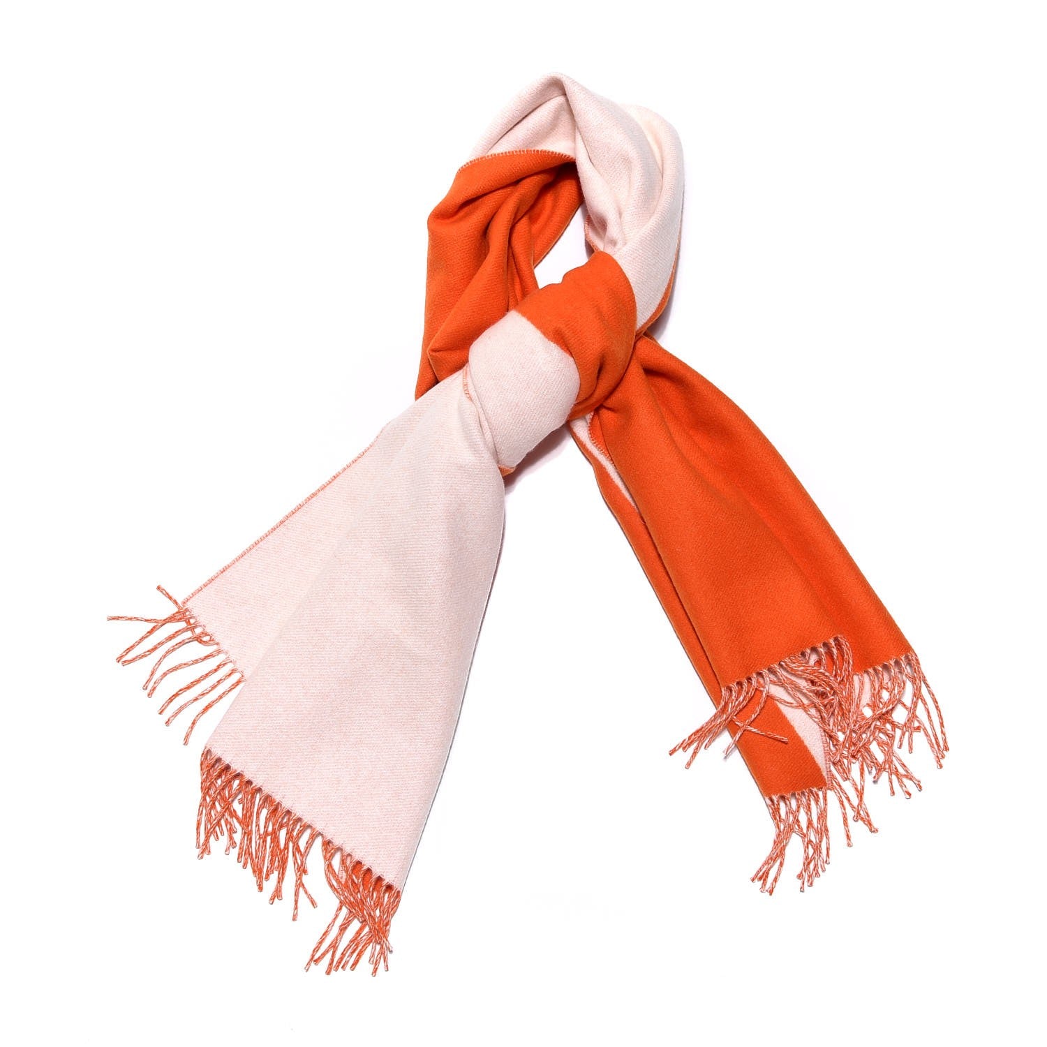 Hermes Cashmere Fringe Shawl Orange 1 of 4