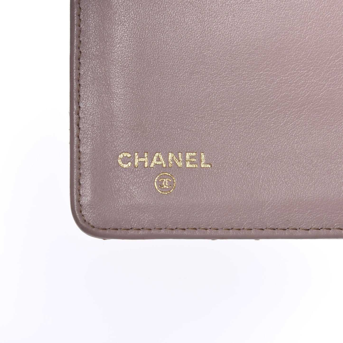 Metallic Calfskin Diamond Stitched Yen Wallet Gold