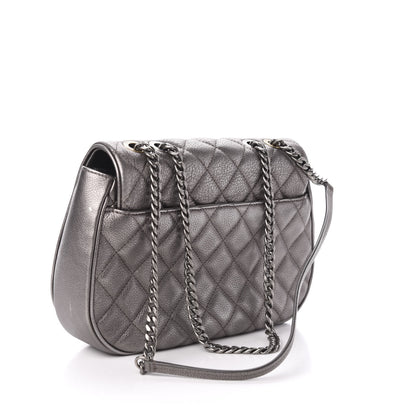 Chanel Metallic Calfskin Quilted Casual Pocket Messenger Flap Silver 3 of 11