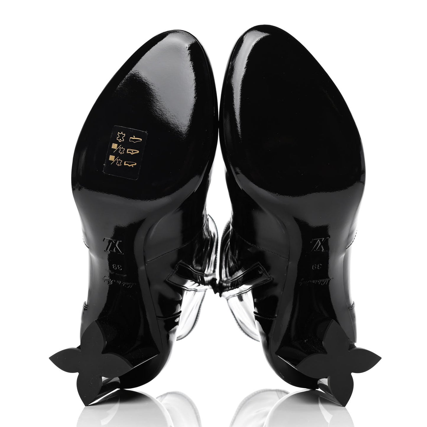 Patent Silhouette Ankle Boots 39 Black
