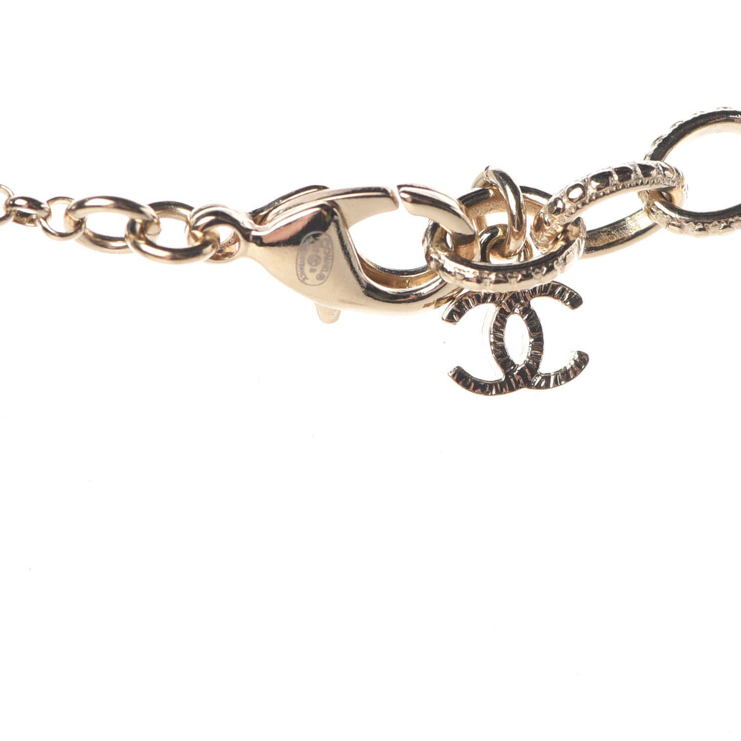 Crystal CC Pendant Necklace Gold