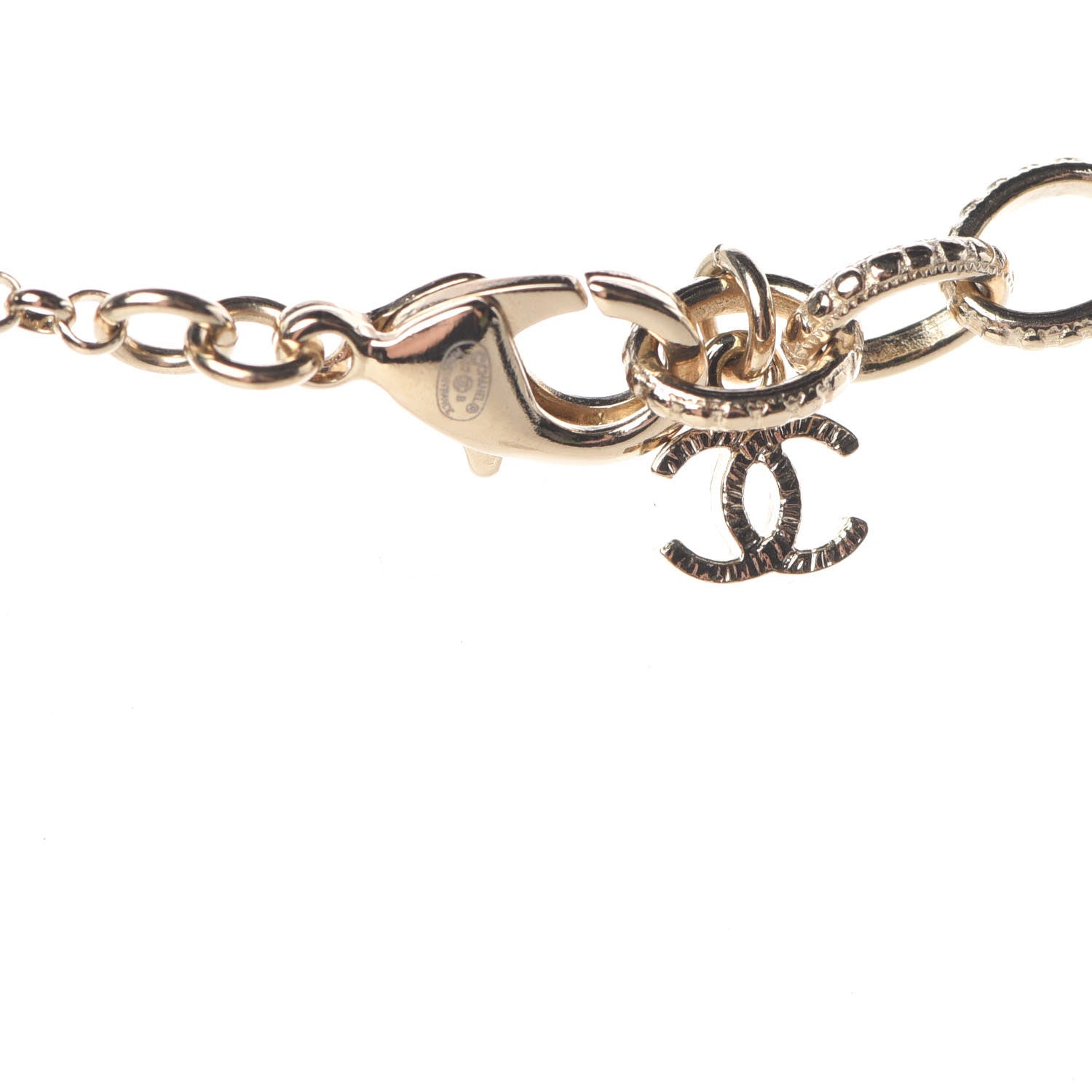 Chanel Crystal CC Pendant Necklace Gold 5 of 5