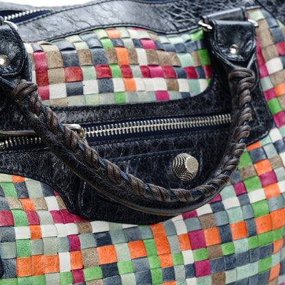 Balenciaga Agneau Lattice Woven Giant 21 Silver Hardware Work Multicolor Officier 11 of 11