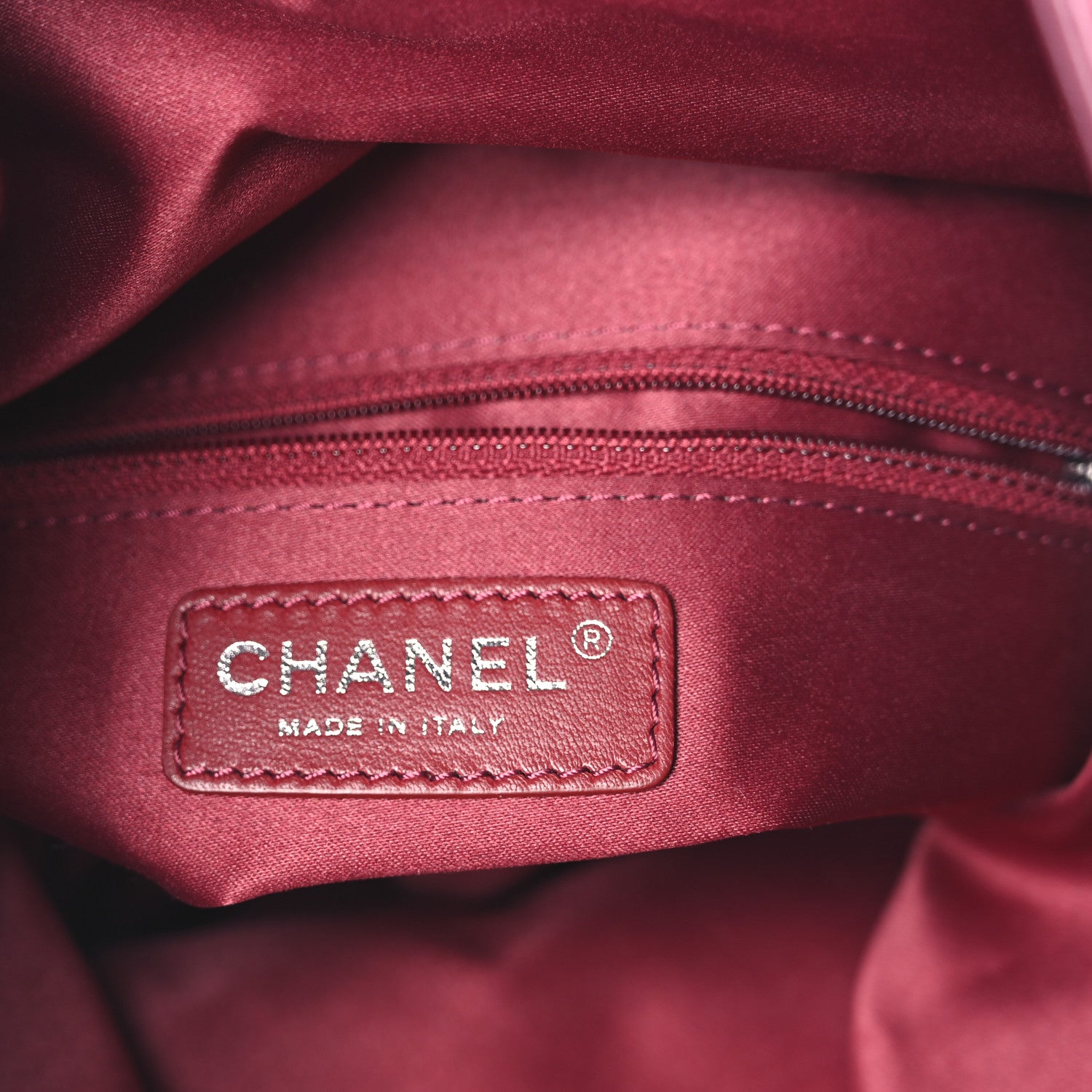 Chanel Lambskin Quilted Jumbo Grocery By Chanel Drawstring Shopping Bag Dark Pink 6 of 10