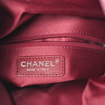 Chanel Lambskin Quilted Jumbo Grocery By Chanel Drawstring Shopping Bag Dark Pink 6 of 10