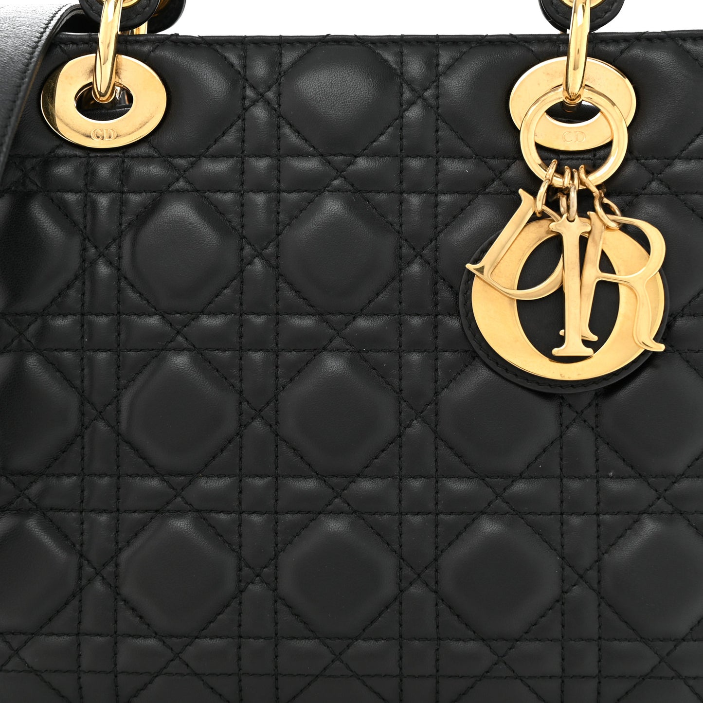 Lambskin Cannage Medium Lady Dior Black