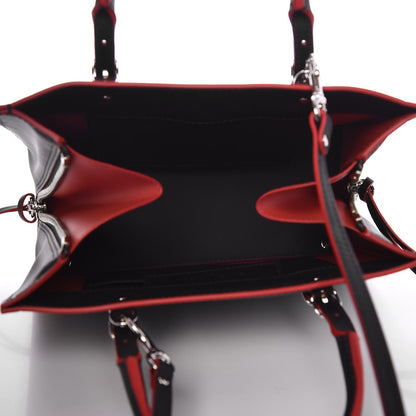 Balenciaga Rubberized Calfskin Papier Mini A4 Zip Around Tote Black Red 7 of 10
