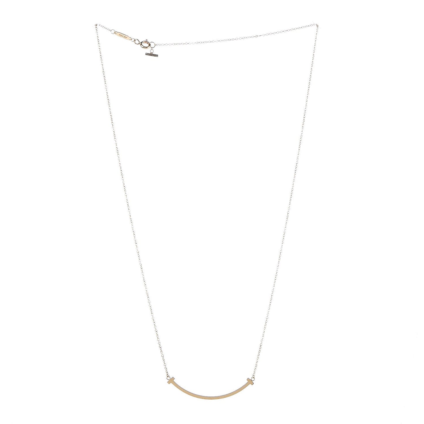 18K Yellow Gold Small T Smile Pendant Necklace