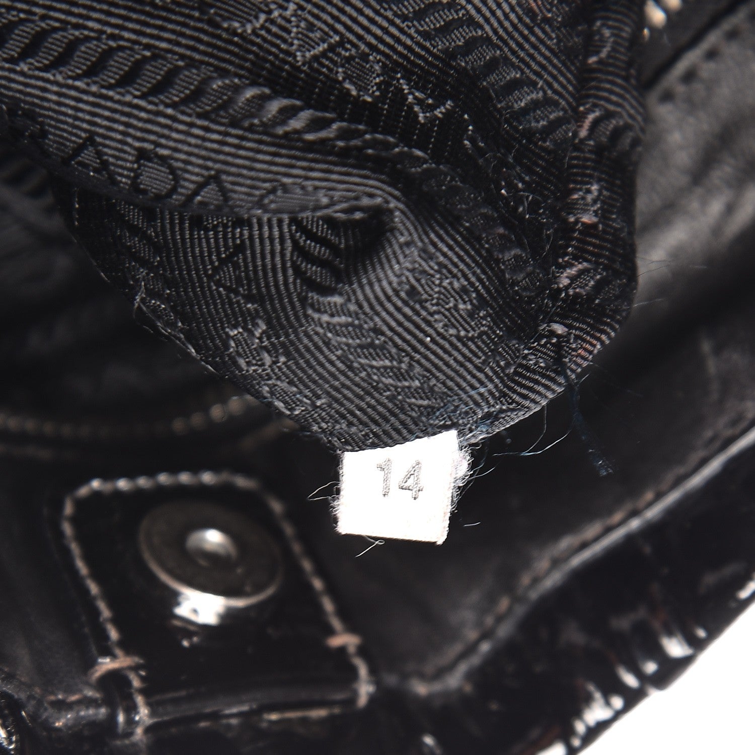 Prada Vernice Gaufre Tote Black 6 of 8