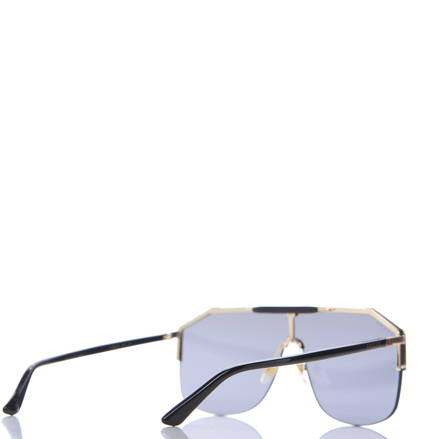 Gucci Metal Rimless Square Sunglasses GG0291S Blue Gold 3 of 7