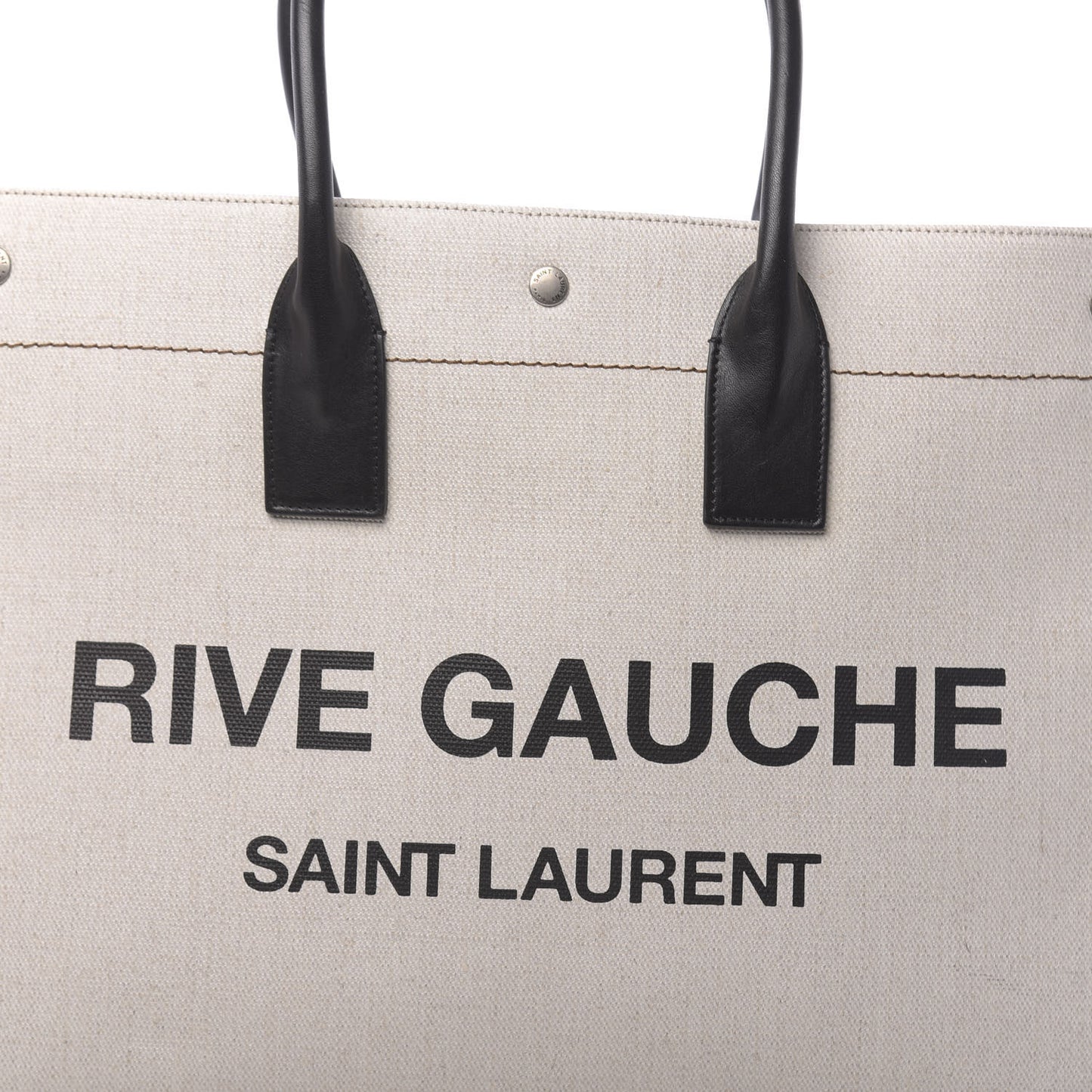 Linen Calfskin Rive Gauche Tote Optic White