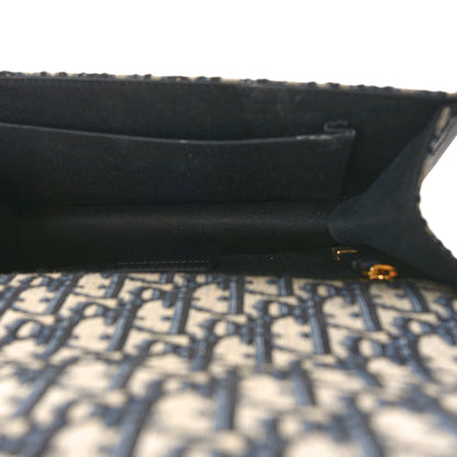 Christian Dior Oblique 30 Montaigne East West Chain Flap Bag Blue 5 of 10