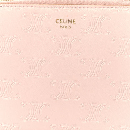 Celine Smooth Calfskin Triomphe Embossed Coin and Card Pouch Rose Pale 8 of 11