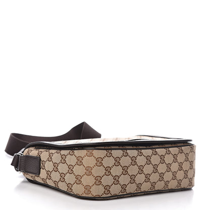 Gucci Monogram Flap Messenger Bag Beige Dark Brown 4 of 10