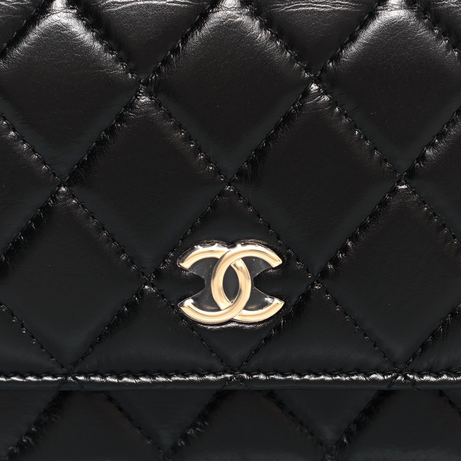 Chanel Calfskin Quilted Mini Maxi Pearls Wallet On Chain WOC Black 8 of 15