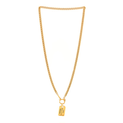 Chanel Metal ID Dog Tag Rue Cambon Necklace Gold 2 of 5
