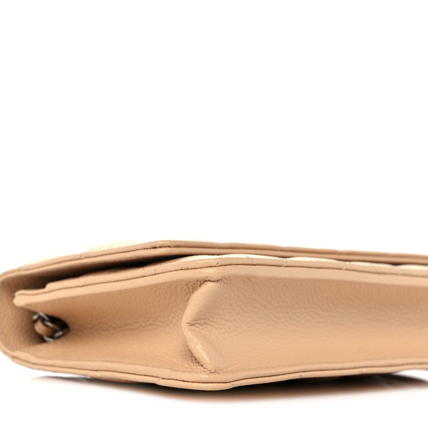 Caviar Quilted Wallet On Chain WOC Beige