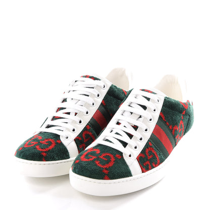 Gucci Terry Cloth GG Monogram Web Womens Ace Sneakers 36.5 Green Red 2 of 8