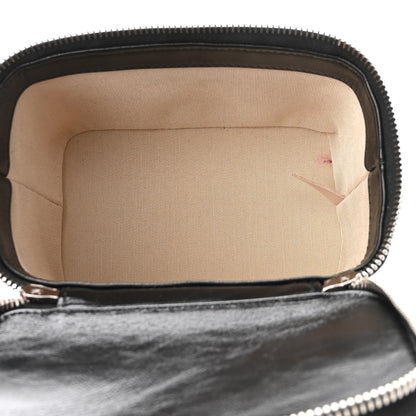 Chanel Calfskin Raffia Small Vanity Case Bag Black Beige 5 of 10