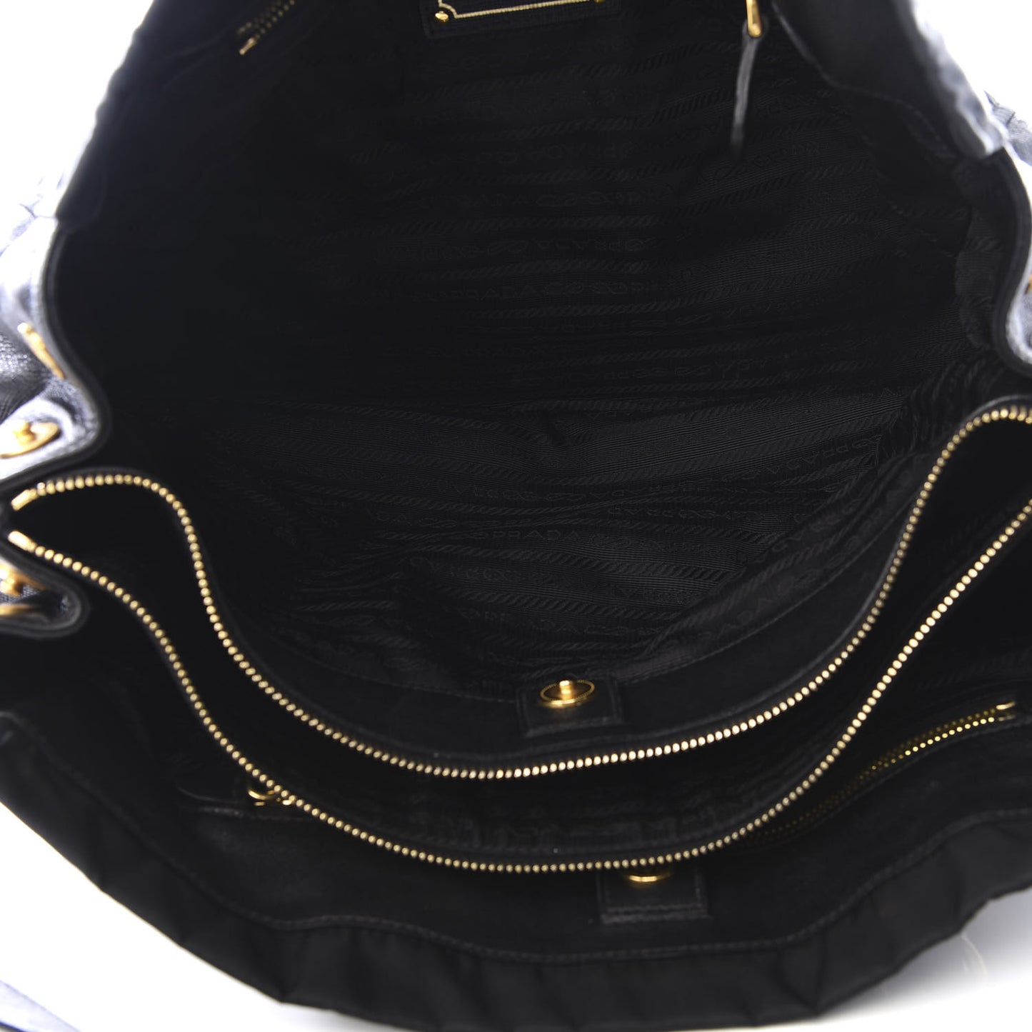 Tessuto Nylon Saffiano Tote Black