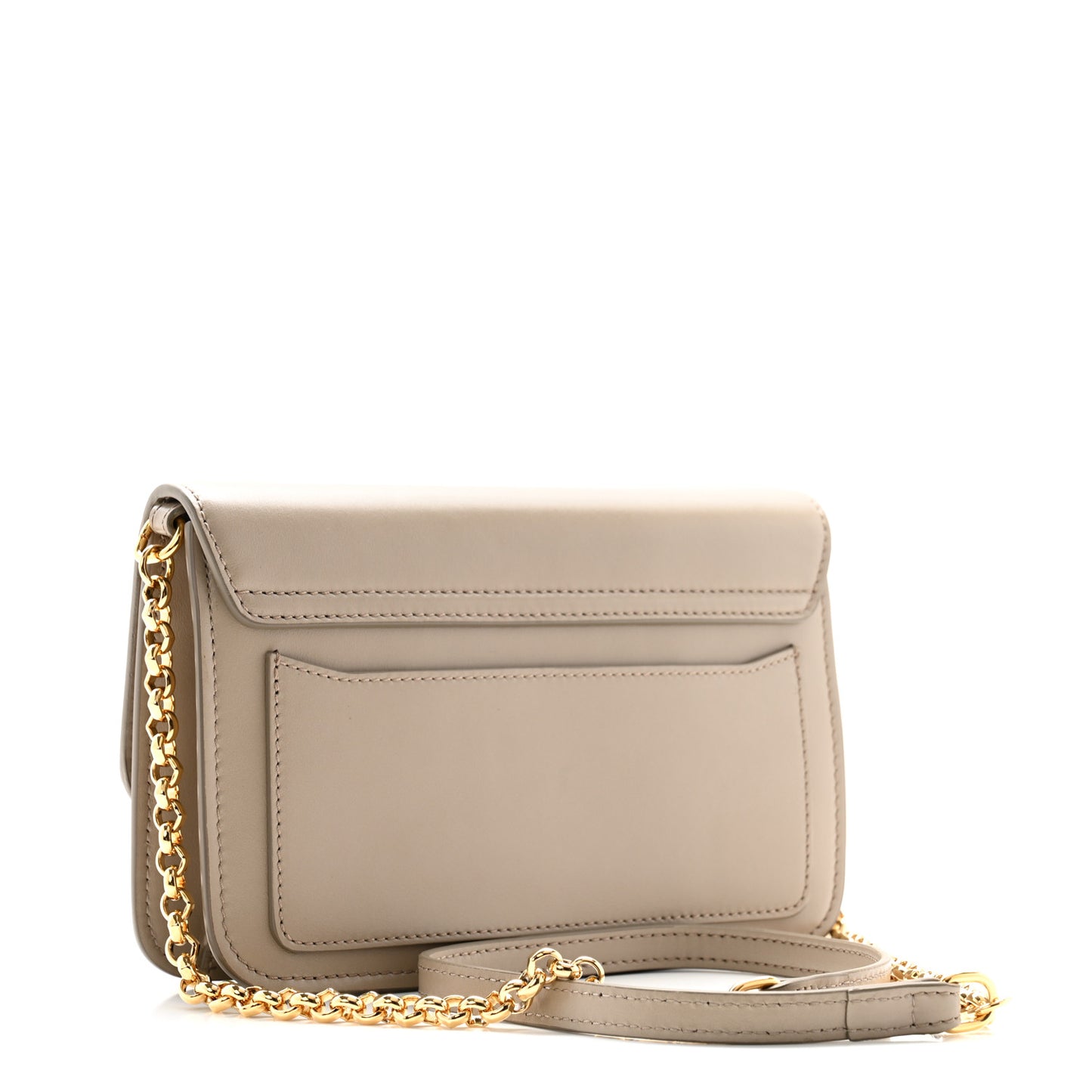 Calfskin Suede C Clutch With Chain Motty Grey