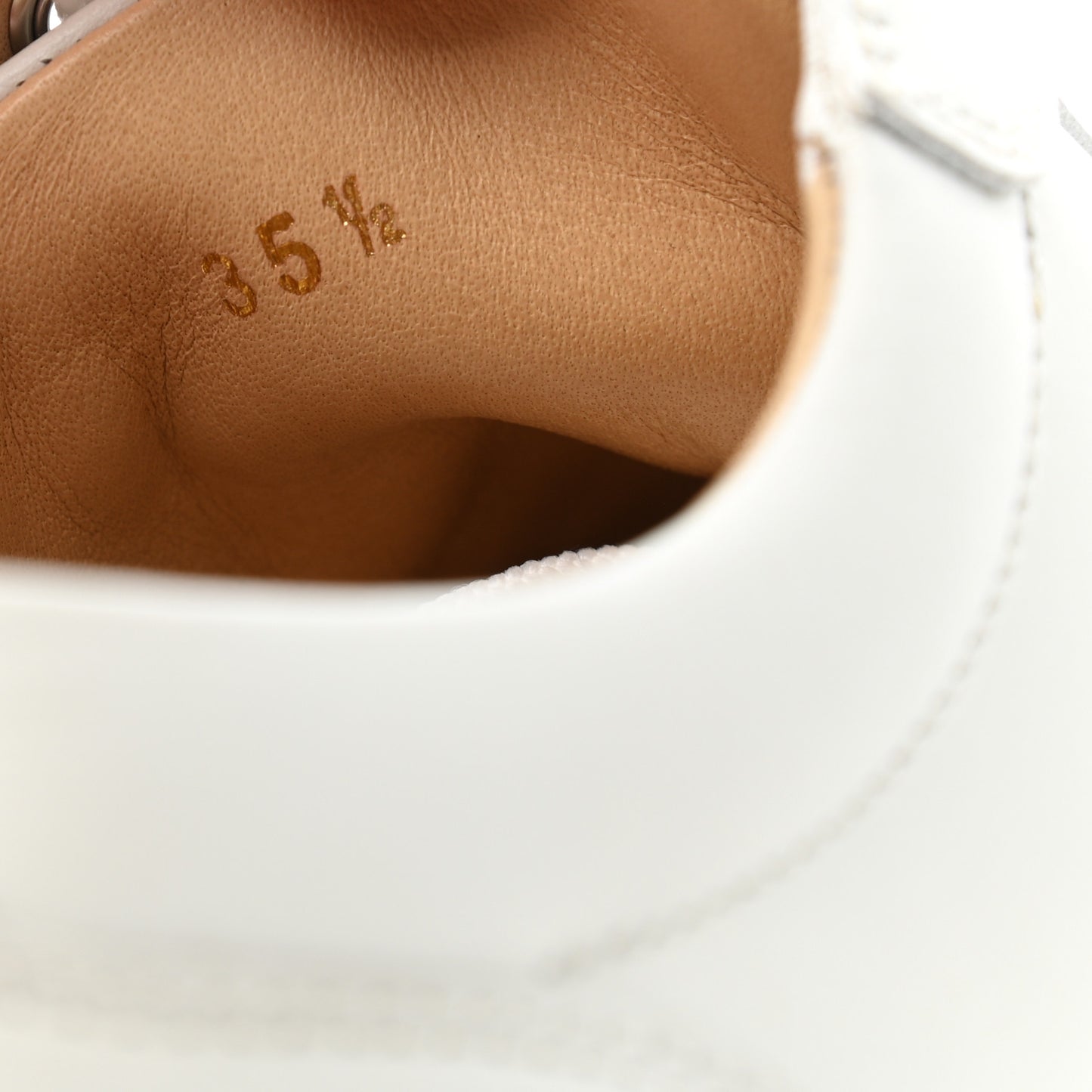 Calfskin Strass Junior Flat Sneakers 35.5 Version Latte