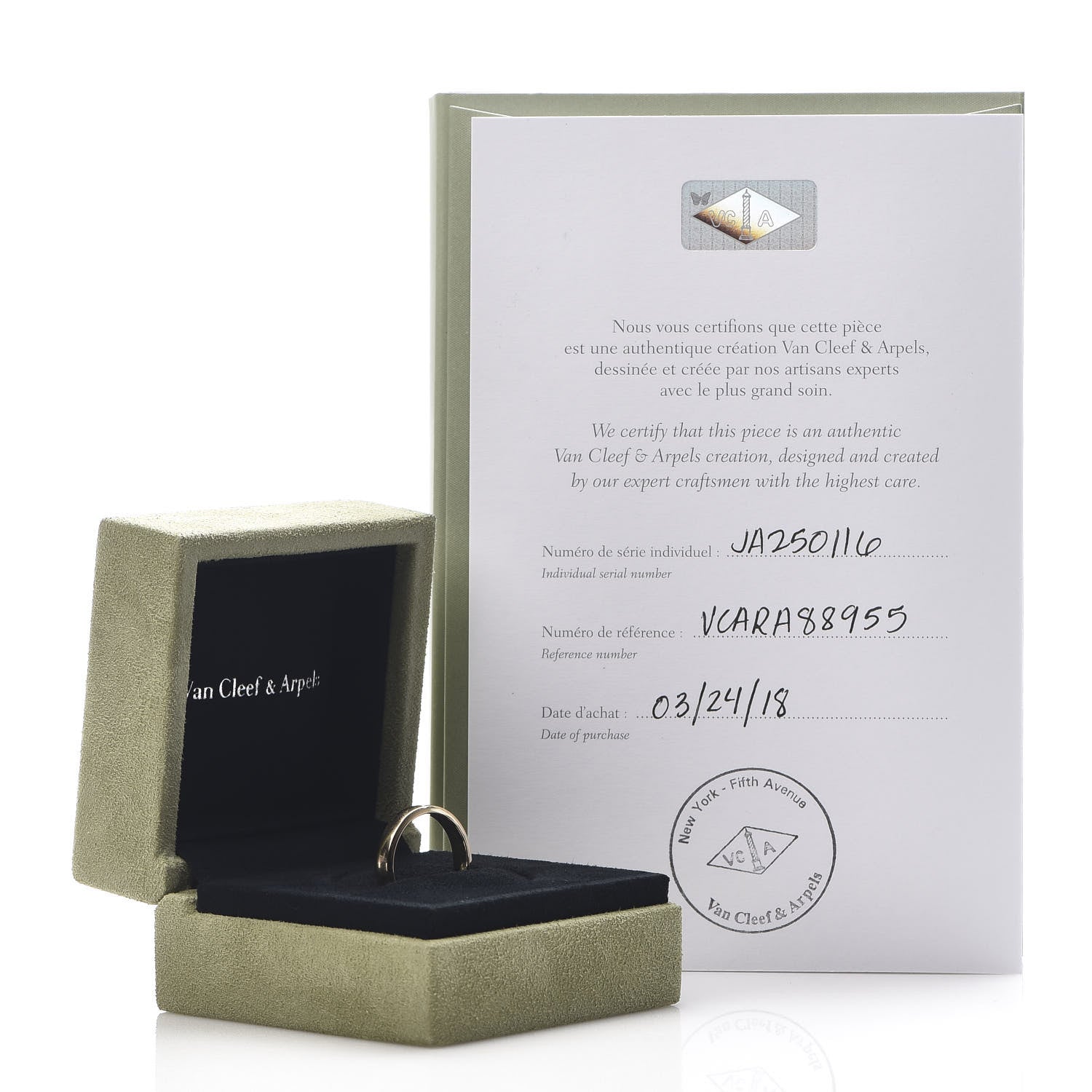 Van Cleef & Arpels 18K Yellow Gold 4mm Toujours Wedding Band Ring 55 7.25 5 of 5