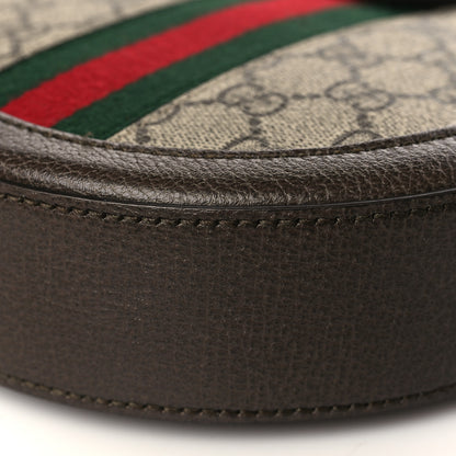 Gucci GG Supreme Monogram Web Mini Ophidia Round Shoulder Bag Brown 9 of 9