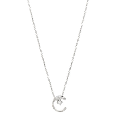 Chanel 18K White Gold Diamond Coco Crush C Necklace 1 of 4