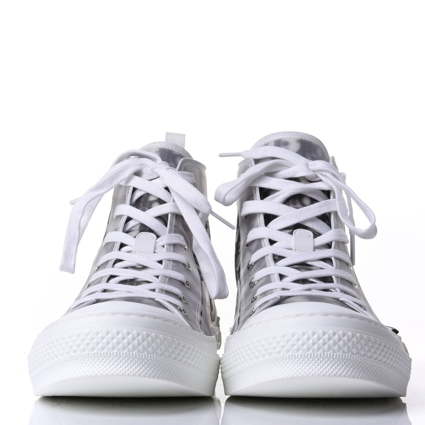 Technical Canvas Oblique Mens B23 High Top Sneakers 44 White Black