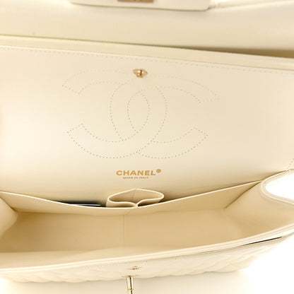 Chanel Caviar Quilted Jumbo Double Flap White 5 of 10